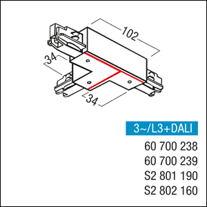Zumtobel Group T-Verbinder VERB-T ERD-A R BK L3+DALI #60700239