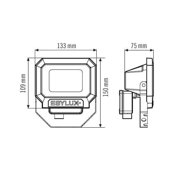 ESYLUX LED-Strahler ADF 3000K m.MontBügel sw SUN OFL TR1000 830BK - EL10810015