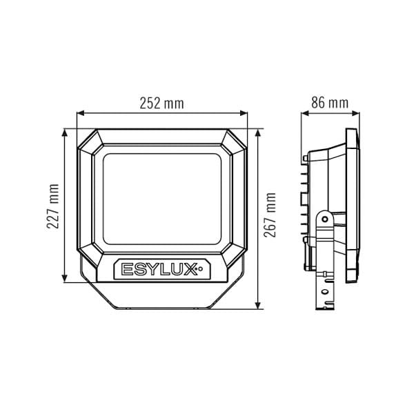 ESYLUX LED-Strahler ADF 5000K m.MontBügel sw SUN OFL TR3700 850BK - EL10810169