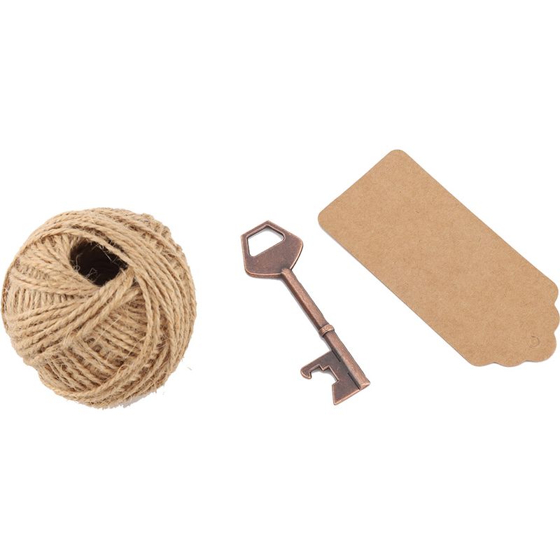 Schlüsselförmiger Flaschenöffner Mit Etikett Und Schnur, Ideales Geschenk Für Hochzeitsgäste (50 Stück).