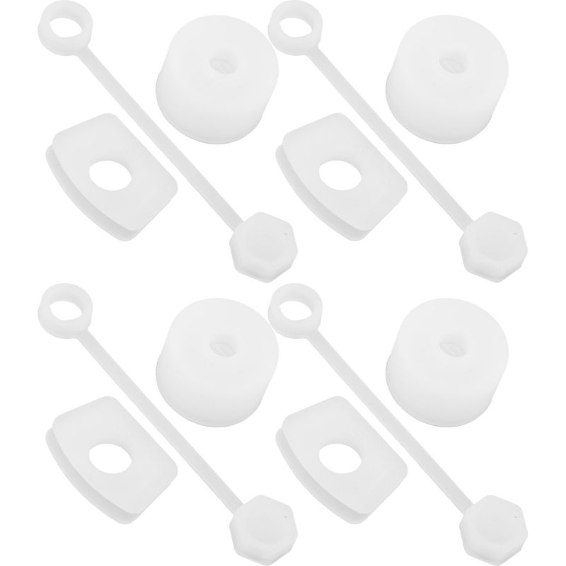 Set Mit 4 Durchsichtigen, Weißen, Auslaufsicheren Silikondeckeln Für Becher, Inklusive Strohhalmdeckel, Quadratischem Deckel Und Rundem Deckel.