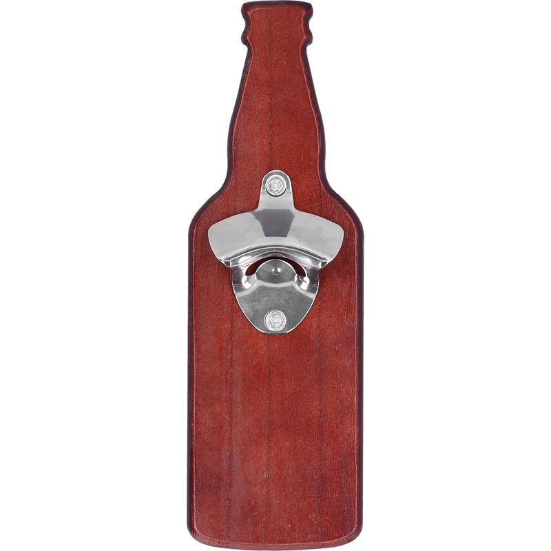 Flaschenöffner Aus Holzverbundmaterial Mit Einem Starken Und Praktischen Magneten. Inklusive Verschiedener Wein- Und Bierflaschenverschlüsse. Ideal Für Restaurants, Bars, Küchen Und Partys.