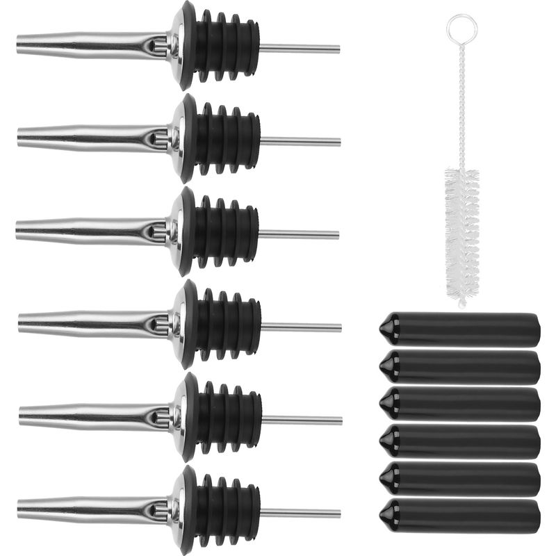 Ausgießer Aus Edelstahl, Silikonbürste, Klassischer Flaschenöffner, Staubpinsel Für Flaschenverschlüsse, Weinflaschenöffner