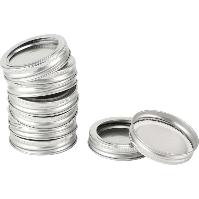Runde Deckel Für Luftdichte Glasbehälter, Küchenzubehör (10 Silberne Runde Ringe Mit 70 Mm Durchmesser + Deckel).