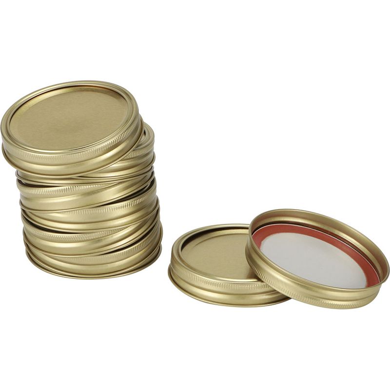 Runde Deckel Für Luftdichte Glasbehälter, Küchenzubehör (10 Goldene Runde Ringe Mit 70 Mm Durchmesser + Deckel).