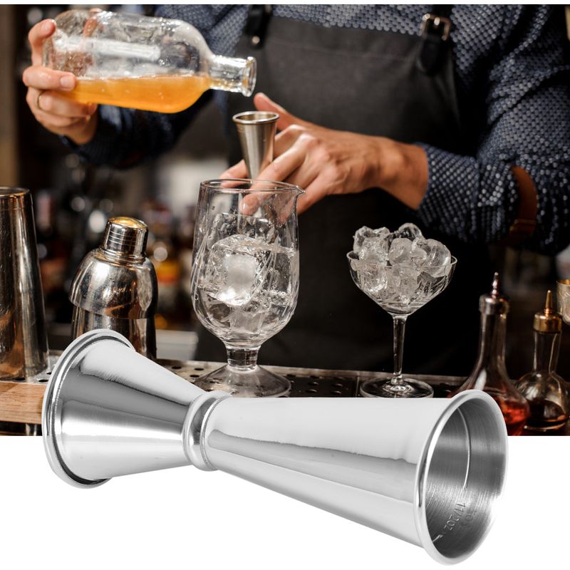 Cocktail- Und Weinshaker Aus Edelstahl 304, Doppel-jigger, Barzubehör, Silberfarben