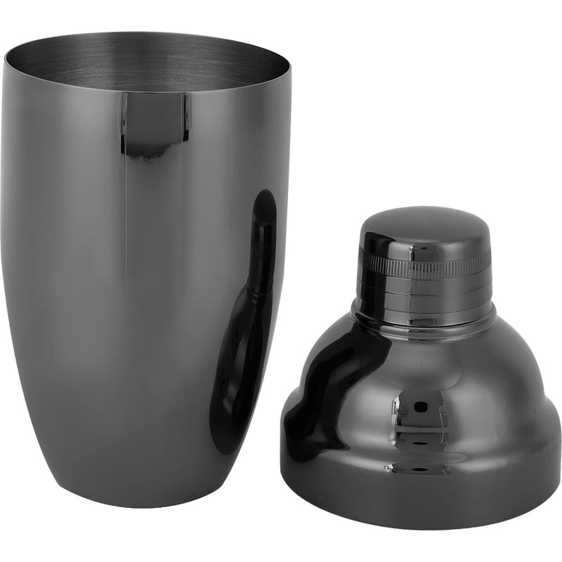 Eleganter Cocktailshaker Aus Edelstahl, Schwarzes Baraccessoire