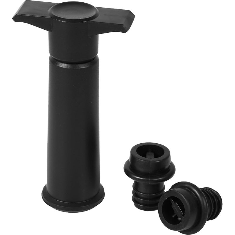 Vakuumversiegelte Flasche Mit 2 Weinverschlussstopfen, Pumpe Und Luftdichtem Verschluss