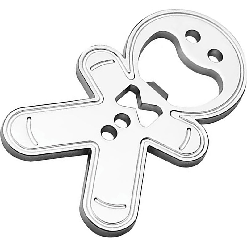 Magnetischer Flaschenöffner In Form Eines Lebkuchenmanns, Aus Zinklegierung, Flach, Für Barkeeper Und Kühlschränke.