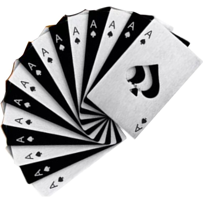 Set Mit 20 Flaschenöffnern Aus Edelstahl Im Spielkarten-design, Rostfrei, Elegant Und Perfekt Für Partys Und Zuhause.