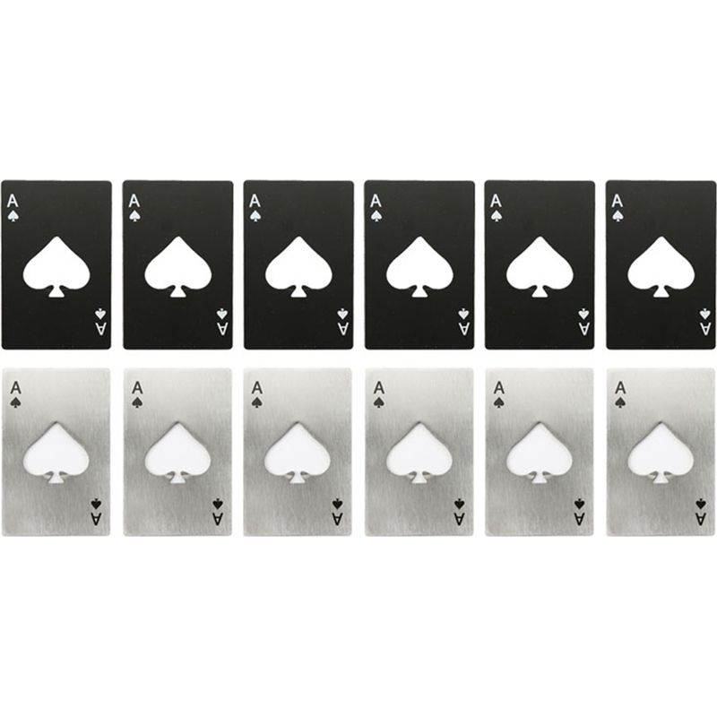 Set Mit 12 Tragbaren, Pokerförmigen Flaschenöffnern Aus Edelstahl Für Den Heimgebrauch