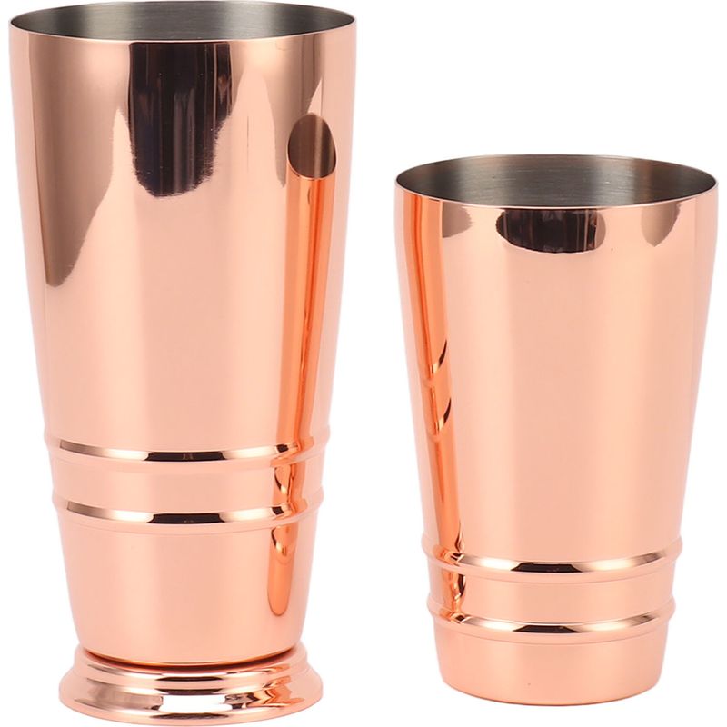 Polierter Cocktailmixer Aus Edelstahl 304 Mit Sockel, Spülmaschinenfester Boston-shaker Für Die Hausbar, Kupferbeschichtet