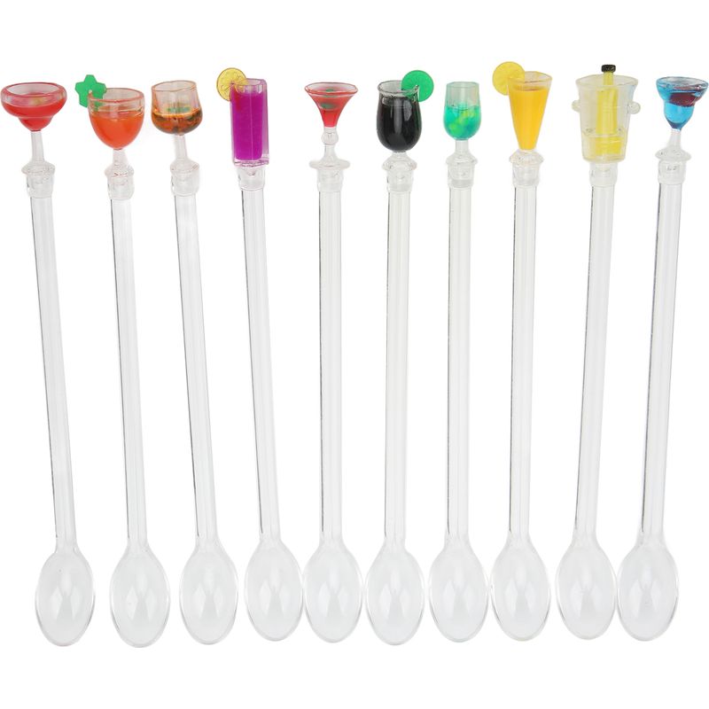 Set Mit 10 Transparenten Acryl-cocktailrührstäbchen, Getränkerührern Und Barlöffeln Für Dinnerpartys