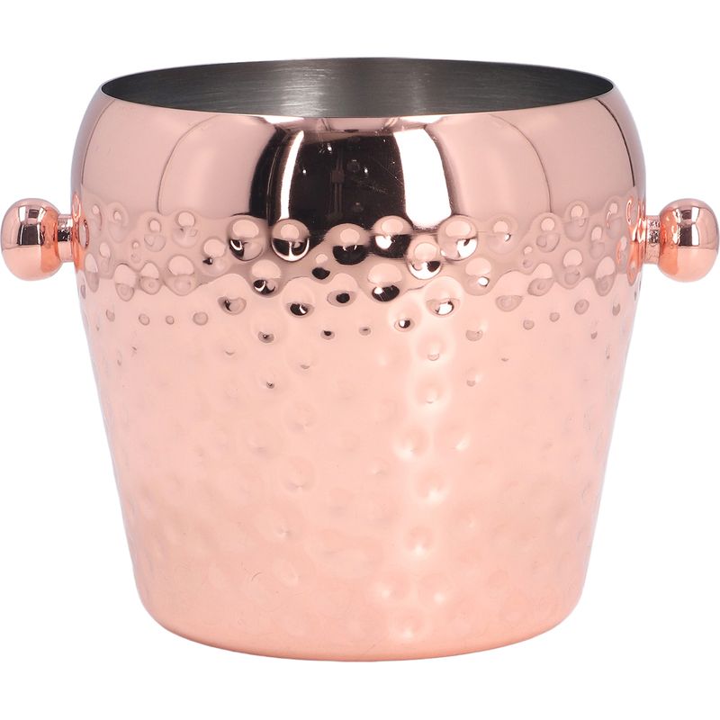 Eleganter, Tragbarer Champagnerkühler Aus Edelstahl (1000 Ml) Und Eisbehälter Aus Kupfer Für Bar, Party Und Club