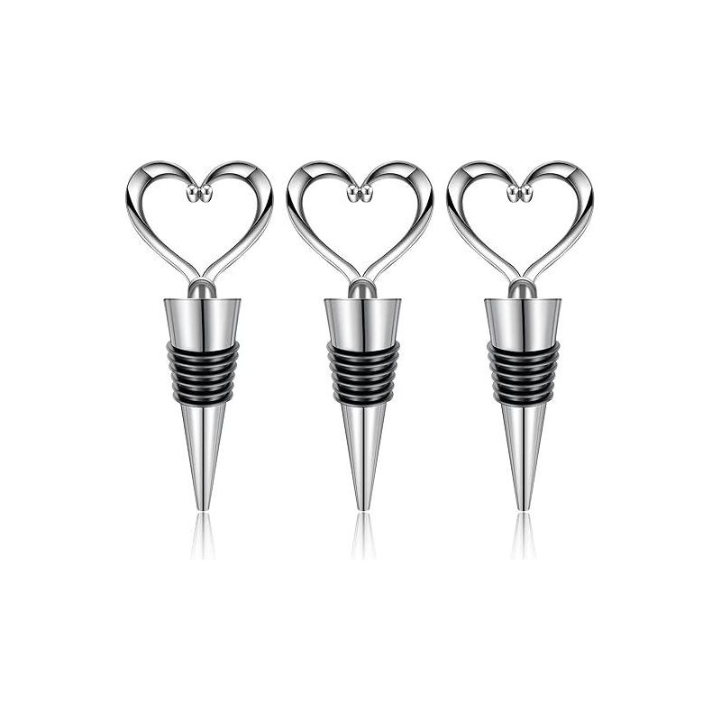 Herzförmiger Flaschenverschluss, 3er-set, Wiederverwendbar, Auslaufsicher, Für Wein, Champagner Und Bier, Dekorativer Flaschenverschluss, Weinkeller-accessoire.