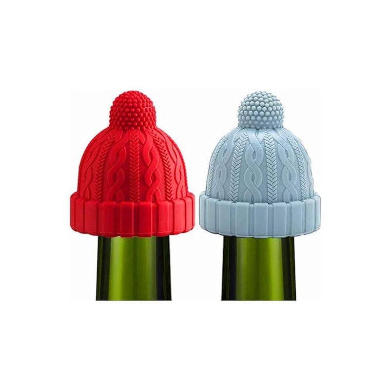 Blaue Und Rote Silikon-weinstopfen (2er-set) – Wiederverwendbare Flaschenverschlüsse Zum Frischhalten Von Wein, Bier, Champagner Und Spirituosen, Luftdichter Verschluss Für Sekt