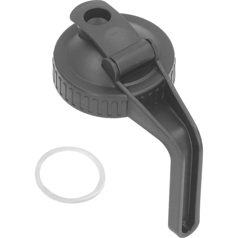 Schwarzer Stopfen Mit Ausgießer, Klappdeckel, Auslaufsicher, Kunststoff, Weite Öffnung 70 Mm, Mit Griff, Für Einmachgläser