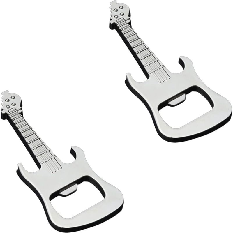 Bierflaschenöffner In Gitarrenform, Kreatives Barzubehör, 2er-set, Flaschenöffner Aus Metall Für Die Hausbar, Originelles Geschenk