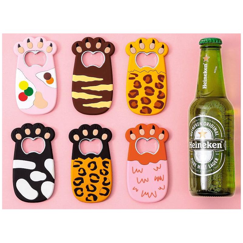 Magnetischer Flaschenöffner Für Bierflaschen, 6er-set Wandflaschenöffner, Niedliches Katzenpfoten-design Für Küche, Bar Und Zuhause