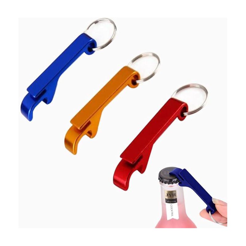 3-teiliges Bierflaschenöffner-set, Flaschenöffner-schlüsselanhänger, Farbenfroher Flaschenöffner, Mini-flaschenöffner, Ideales Accessoire Für Partys Und Den Alltag