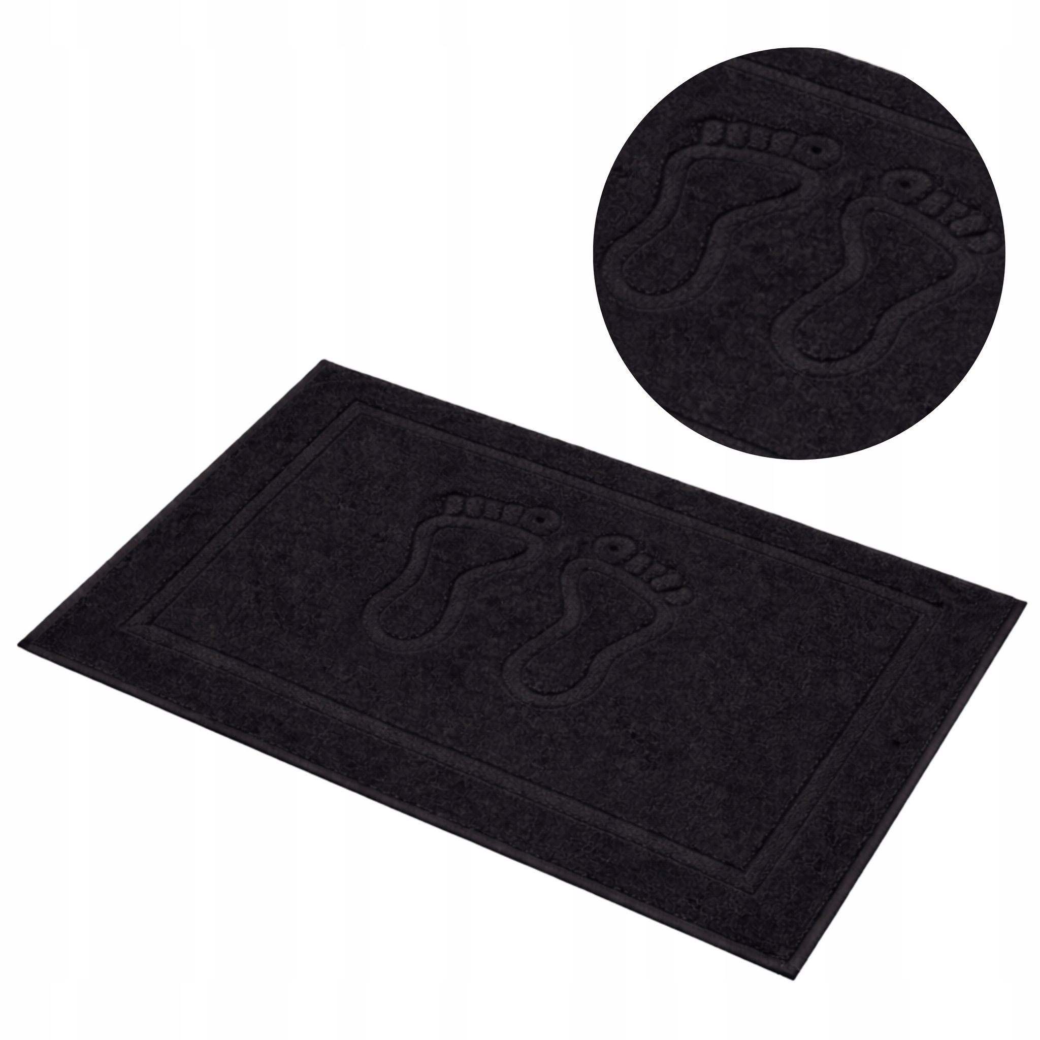 Saugfähige, Dicke Badematte, Fußmatte, 100 % Baumwolle, Schwarz, 50 X 70 Cm