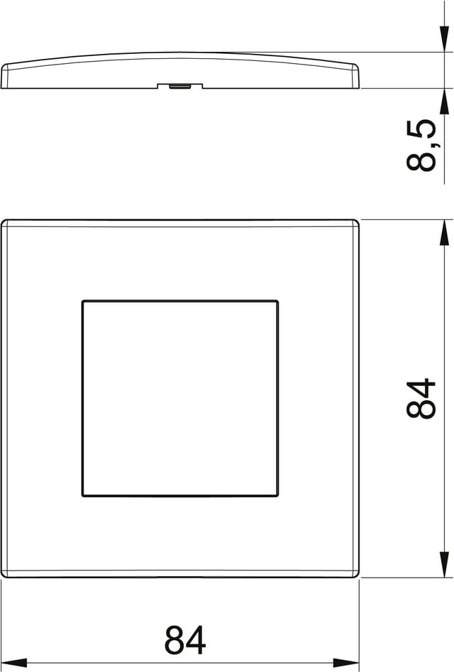 OBO Bettermann Vertr Abdeckrahmen 1fach 84x84mm rws AR45-F1 RW - 6119322