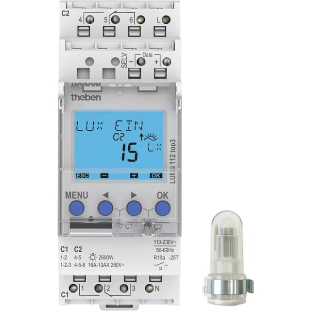 Theben Dämmerungsschalter m.Aufbaulichtsensor LUNA 112 top3 AL - 1120130