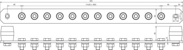 DEHN Potentialausgleichschiene o. Abdeckung NIRO PAS I 12AP M10 V2A - 472239