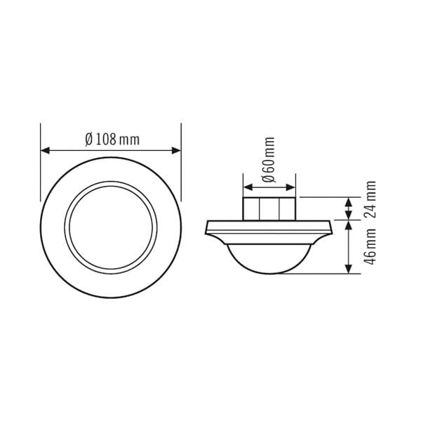 ESYLUX Decken-Präsenzmelder ws UP360Grad,RWca.24mFB PD-C 360i/24 UC - EP10427329