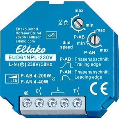 Eltako Universal-Dimmschalter Mindestlast nur 4W EUD61NPL-230V - 61100832