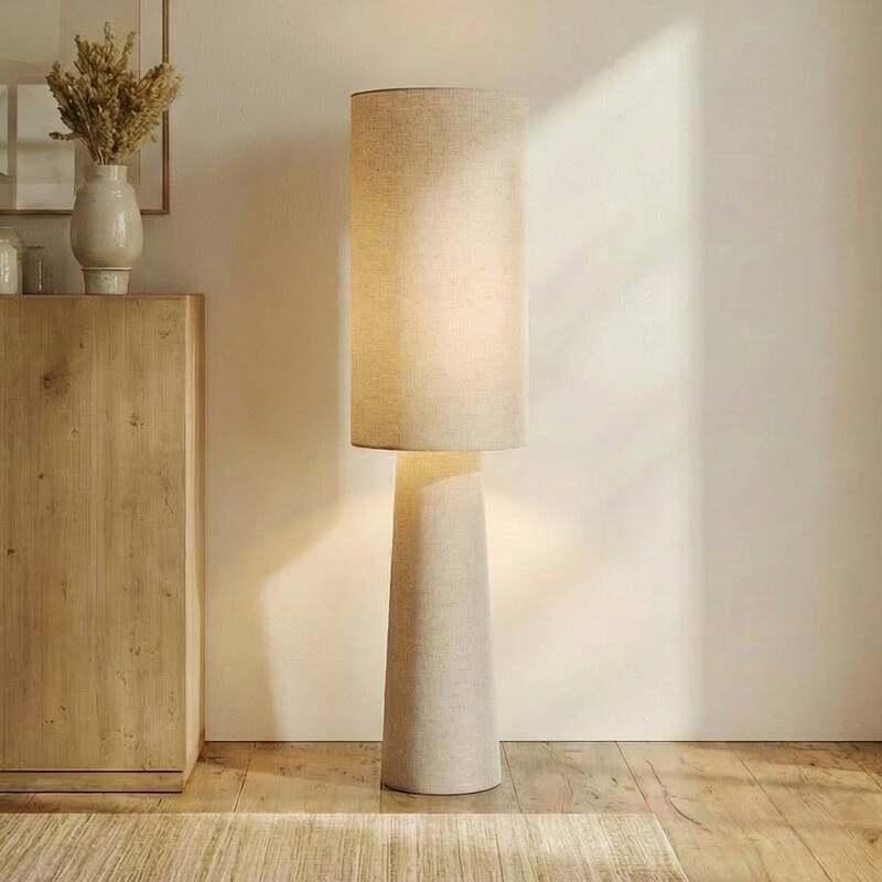 [gebraucht] B-ware Lindby Stehleuchte Standlampe Elfie Leuchte Leinen Beige Skandinavisches Design