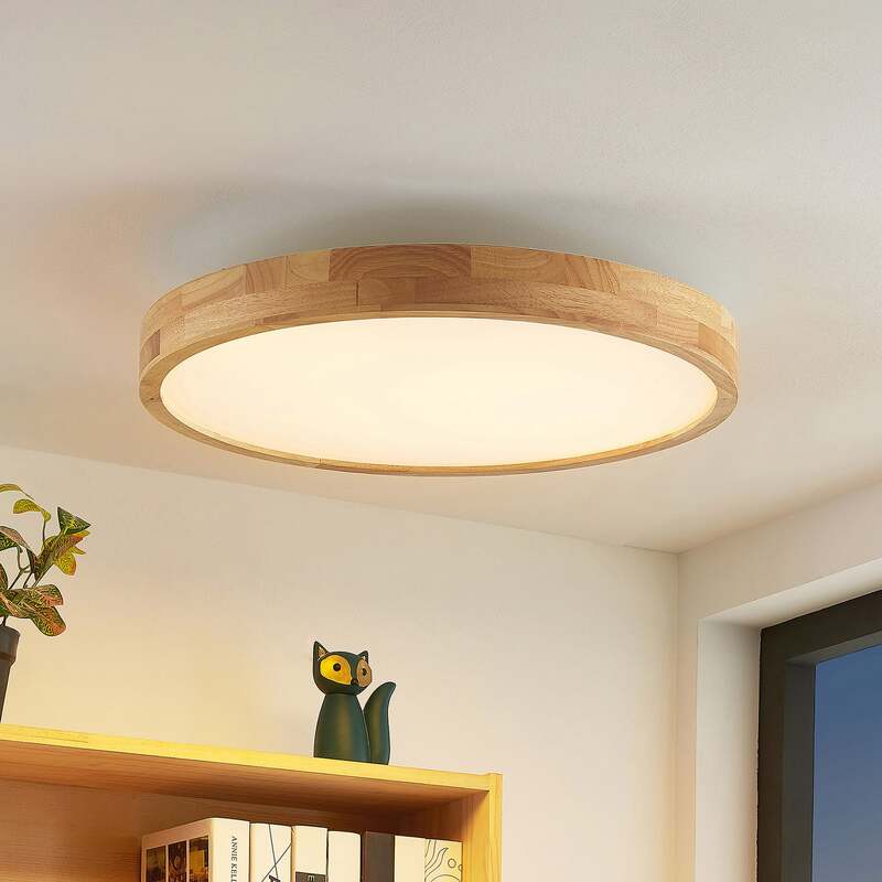 [gebraucht] B-ware Lindby Deckenlampe Deckenleuchte Led Lanira Holz Fernbedienung Dimmbar Cct