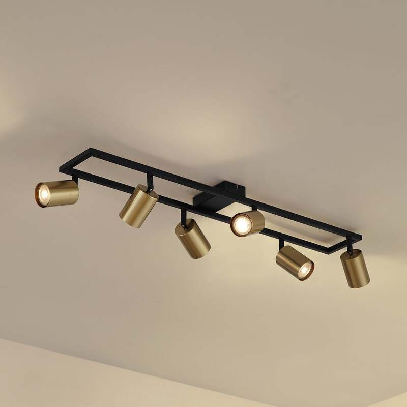 [gebraucht] B-ware Lindby Bravius Deckenstrahler Messing 6-flammig Dimmbar Gu10 Eisen 80 Cm