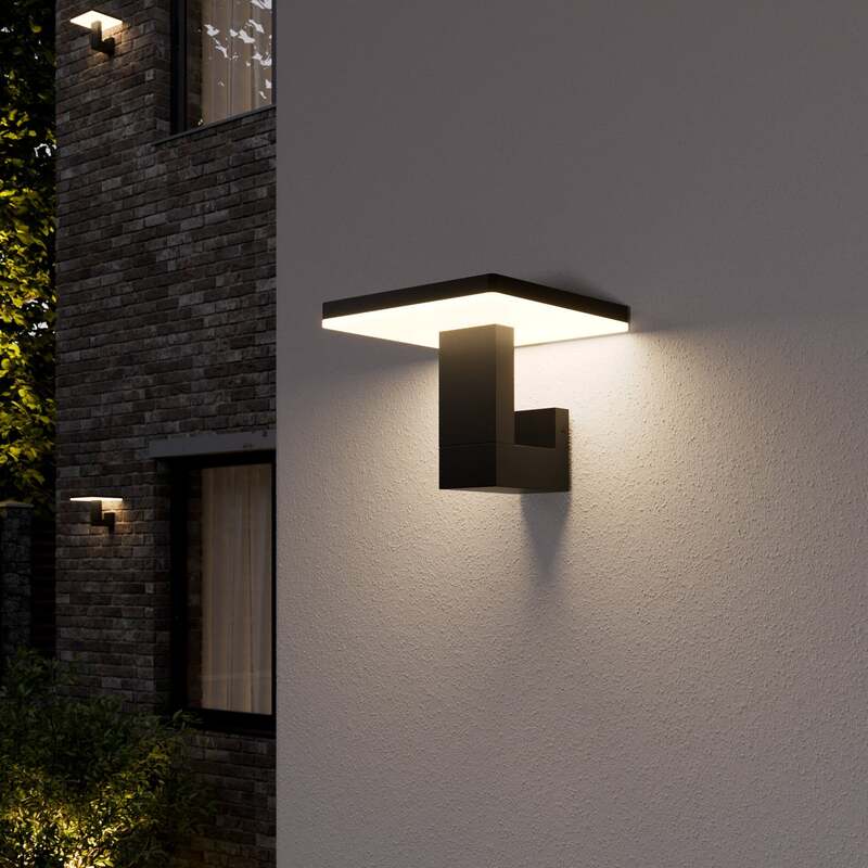 [gebraucht] B-ware Lucande Außenwandleuchte Olesia Led Gartenlampe Anthrazit Ip54 15x18cm 660lm