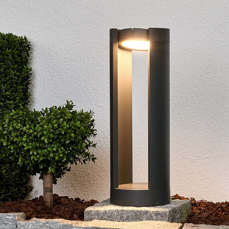 [gebraucht] B-ware Lucande Gartenleuchte Sockelleuchte Dylen Led Außenlampe Graphit 50cm Ip65 15w