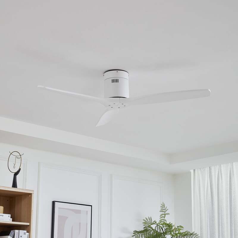 [gebraucht] B-ware Lucande Deckenventilator Vindur Weiß 132 Cm Leise Mit Fernbedienung Für 15 M²