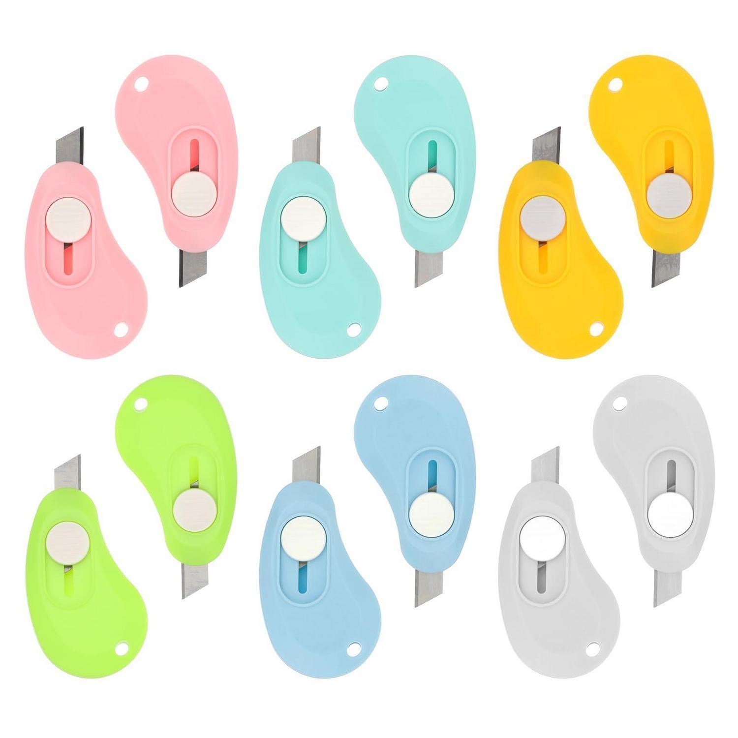12x Mini Cuttermesser, Einziehbar, Bunt, Taschenformat
