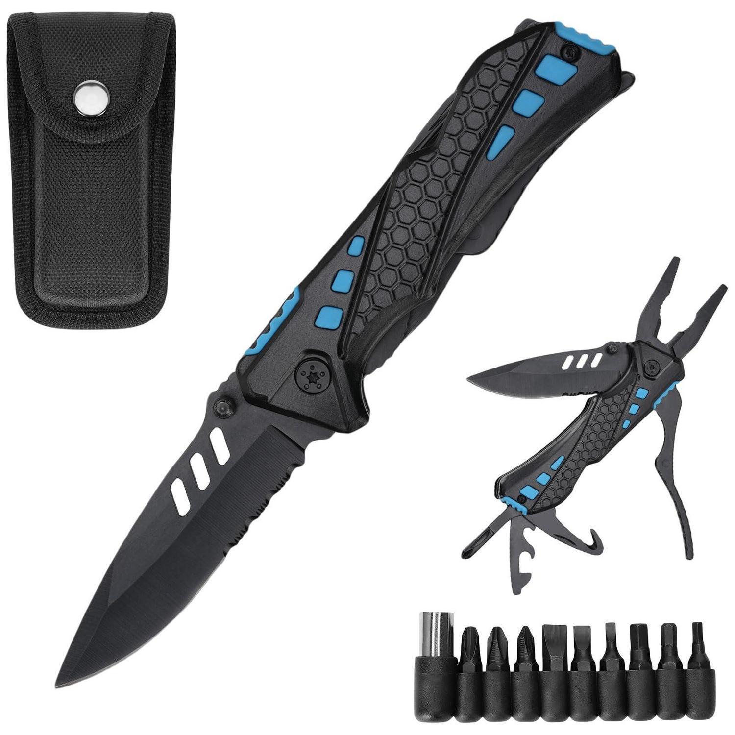 13-in-1 Multitool Klappmesser Edelstahl Mit Zange & Schraubendrehern Geschenk Für Männer