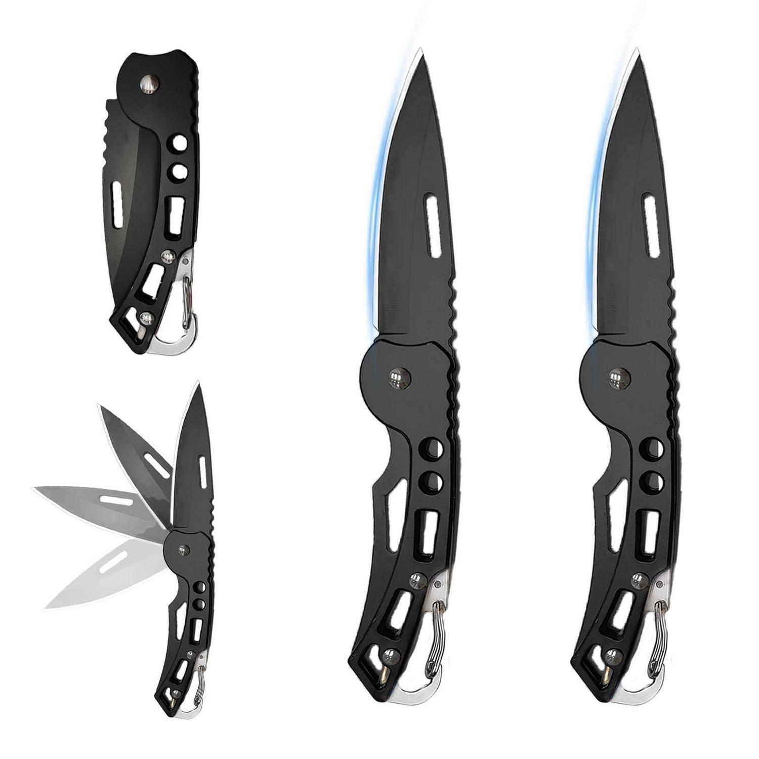 2er Set Klappmesser Mit Schlüsselring, Mini Taschenmesser Für Outdoor & Camping
