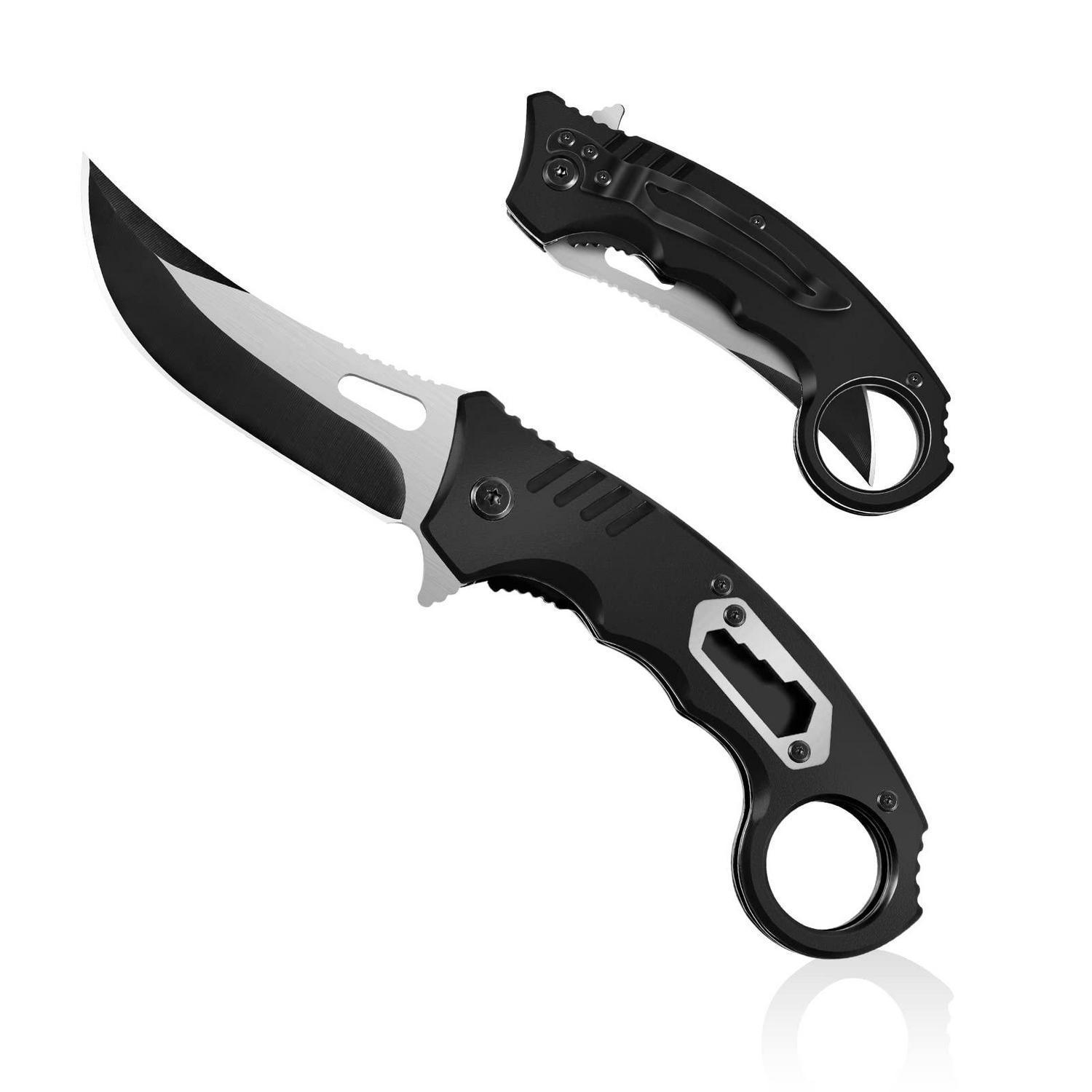 Klappmesser 2in1 Mit Schraubenschlüssel, 3cr13 Edelstahl, Schwarz