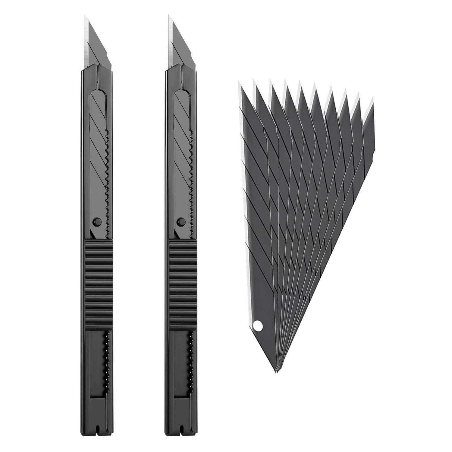 2x Abschließbare Cuttermesser Mit 30° Klingen Und 10 Ersatzklingen