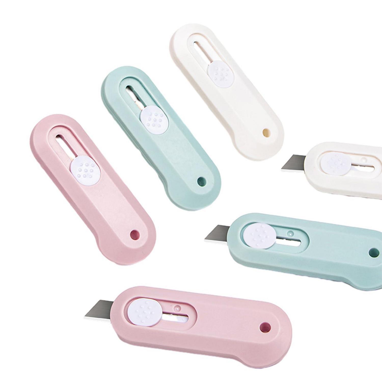 3er Set Mini Cuttermesser, Einziehbar, Für Briefe & Pakete, Kompakt, Sicher