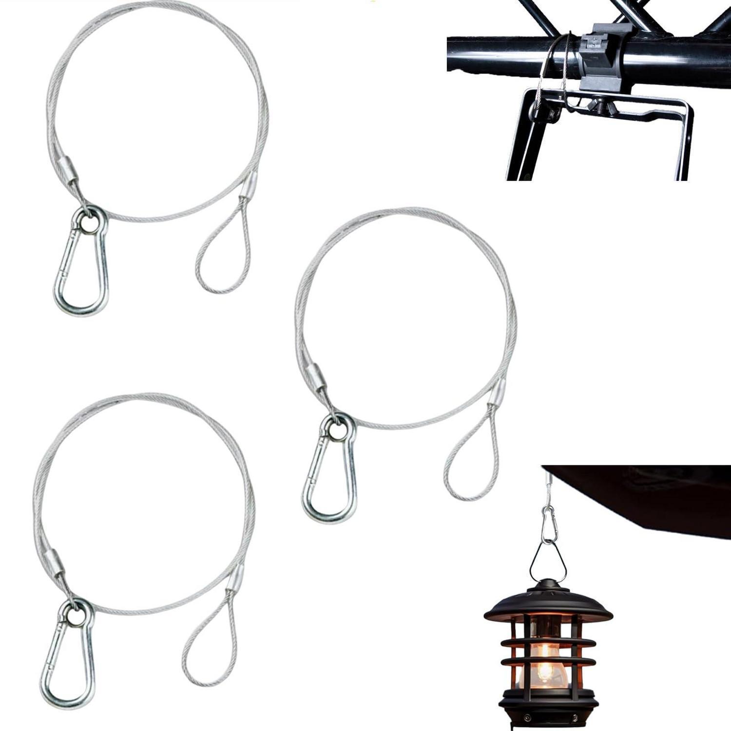 3x Stahlseil Mit Ösen 60cm 3mm, Edelstahl Drahtseil Mit Karabiner, Für Aufhängung