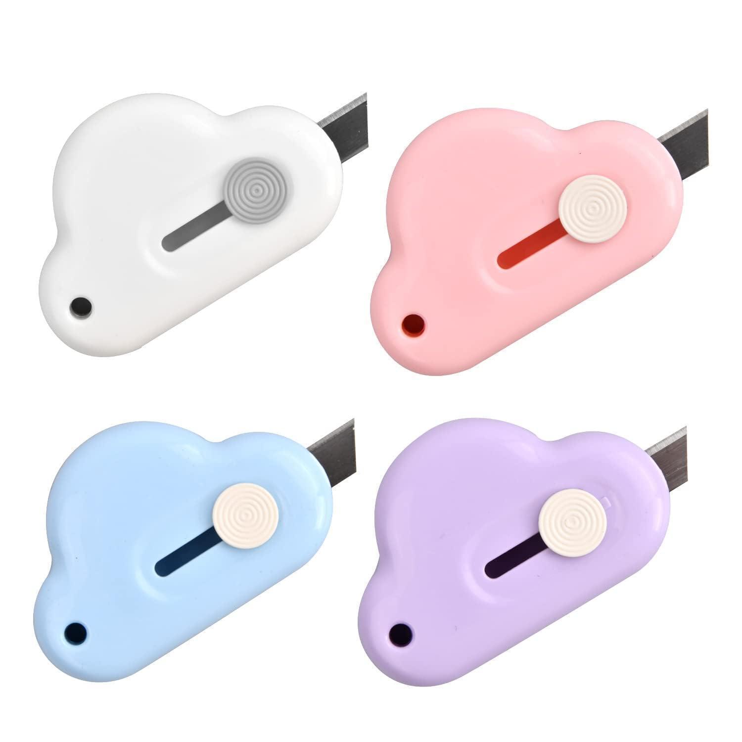 4er Pack Paketöffner Mini Cutter Wolkenform Einziehbar Tragbar