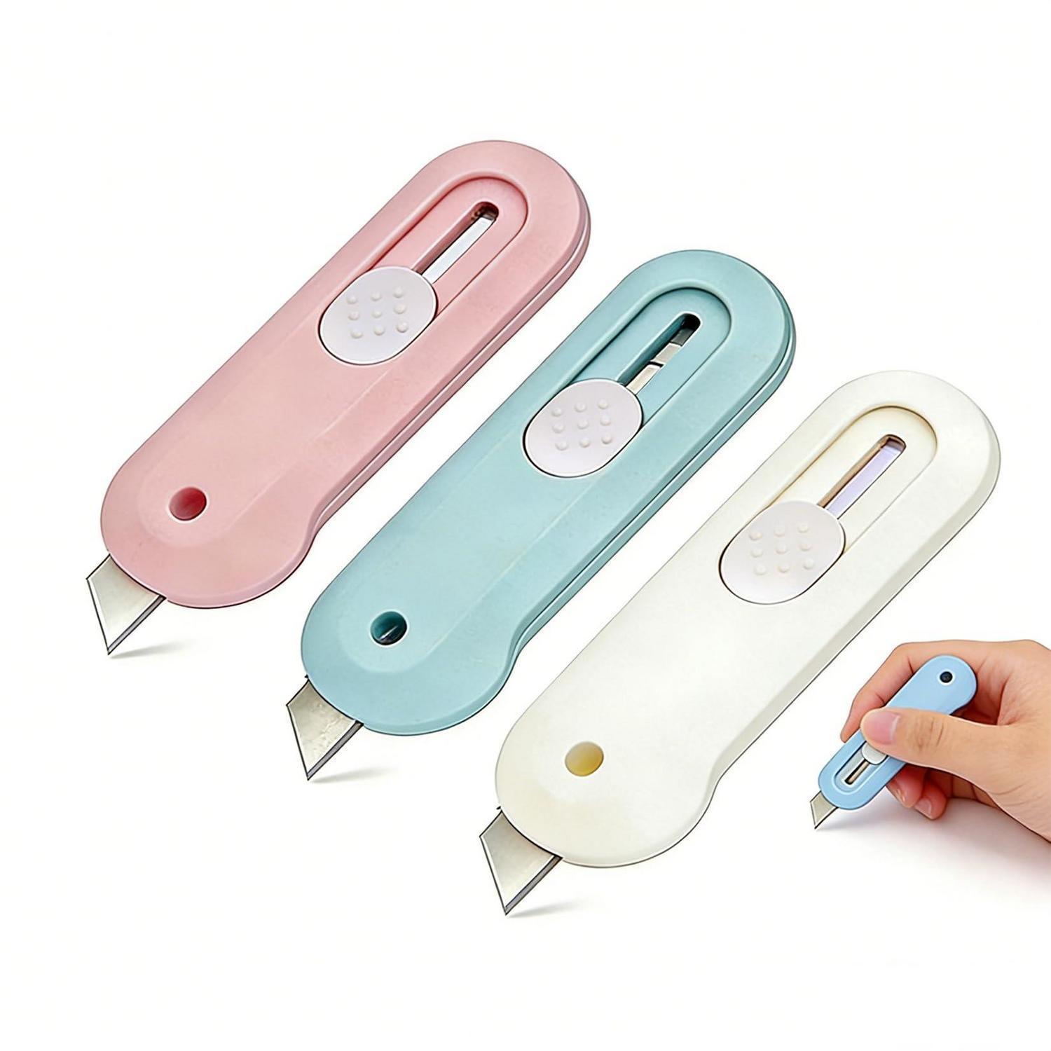 4x Mini Cuttermesser Einziehbar, Brieföffner Für Kartons & Papier