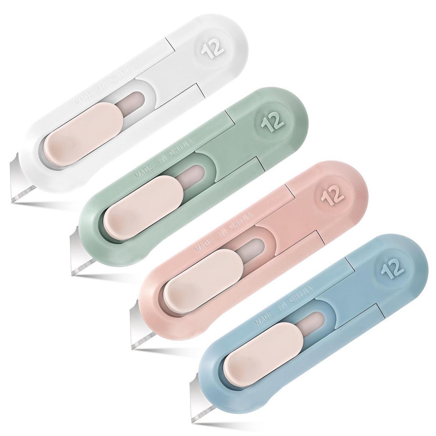 4er Set Mini Cutter, Einziehbares Universalmesser, Tragbar, Zufällige Farben