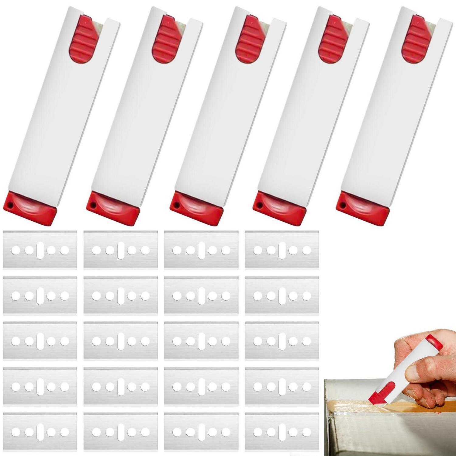 5 Mini Sicherheitsmesser Mit Klingeneinzug & 20 Ersatzklingen