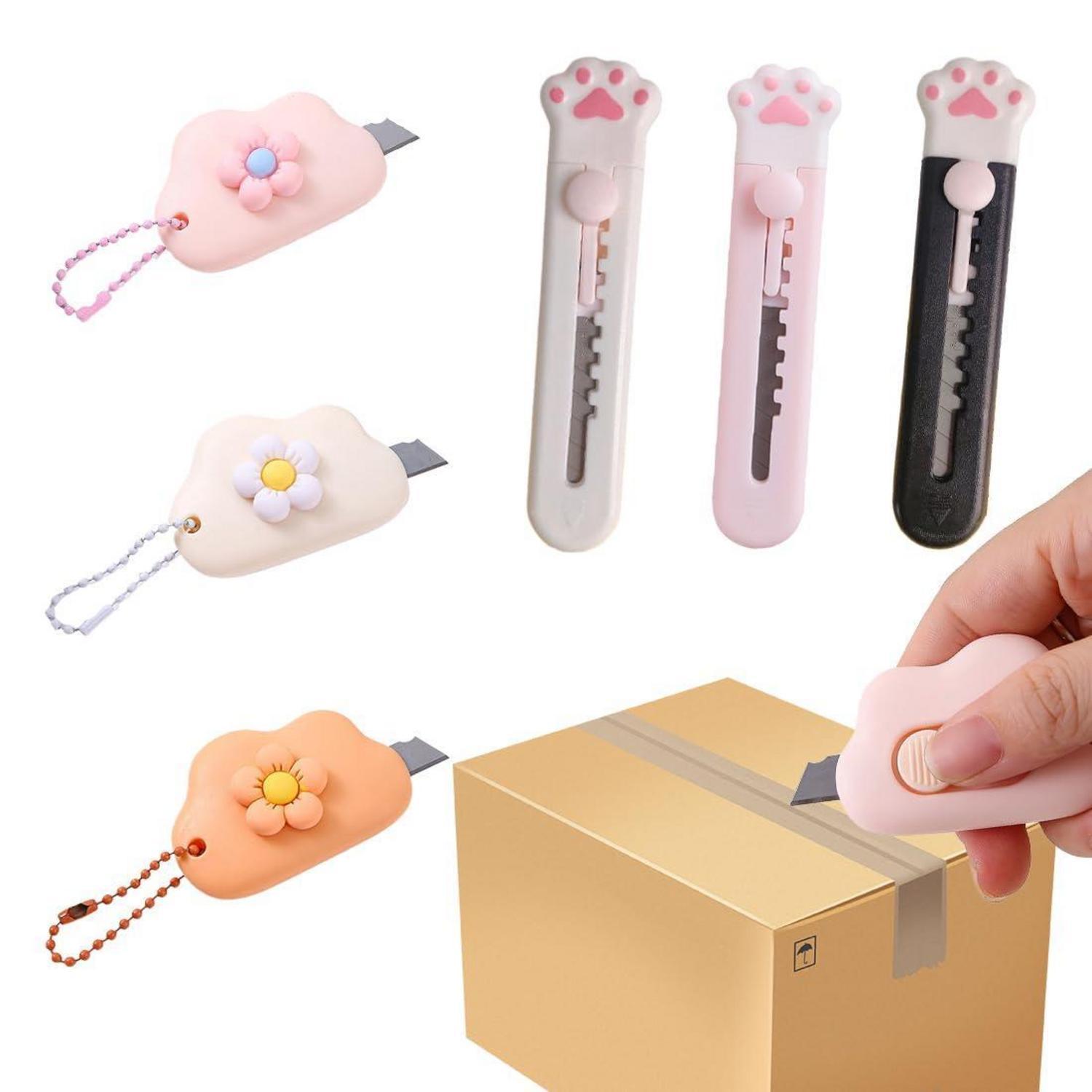 6er Set Mini Cutter, Einziehbares Universalmesser Für Kartons Und Papier