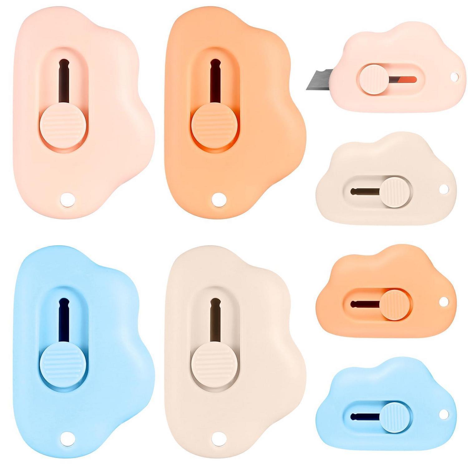 8x Mini Cuttermesser, Einziehbarer Paketöffner, Tragbar, 4 Farben