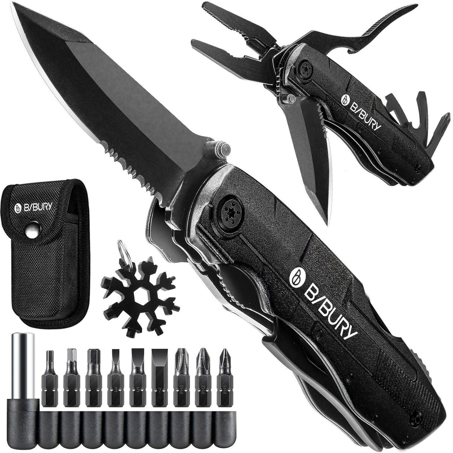 Multitool Taschenmesser Mit 18 Funktionen, Edelstahl, Geschenk Für Männer